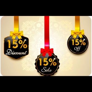 Holiday Sale 15% Off
